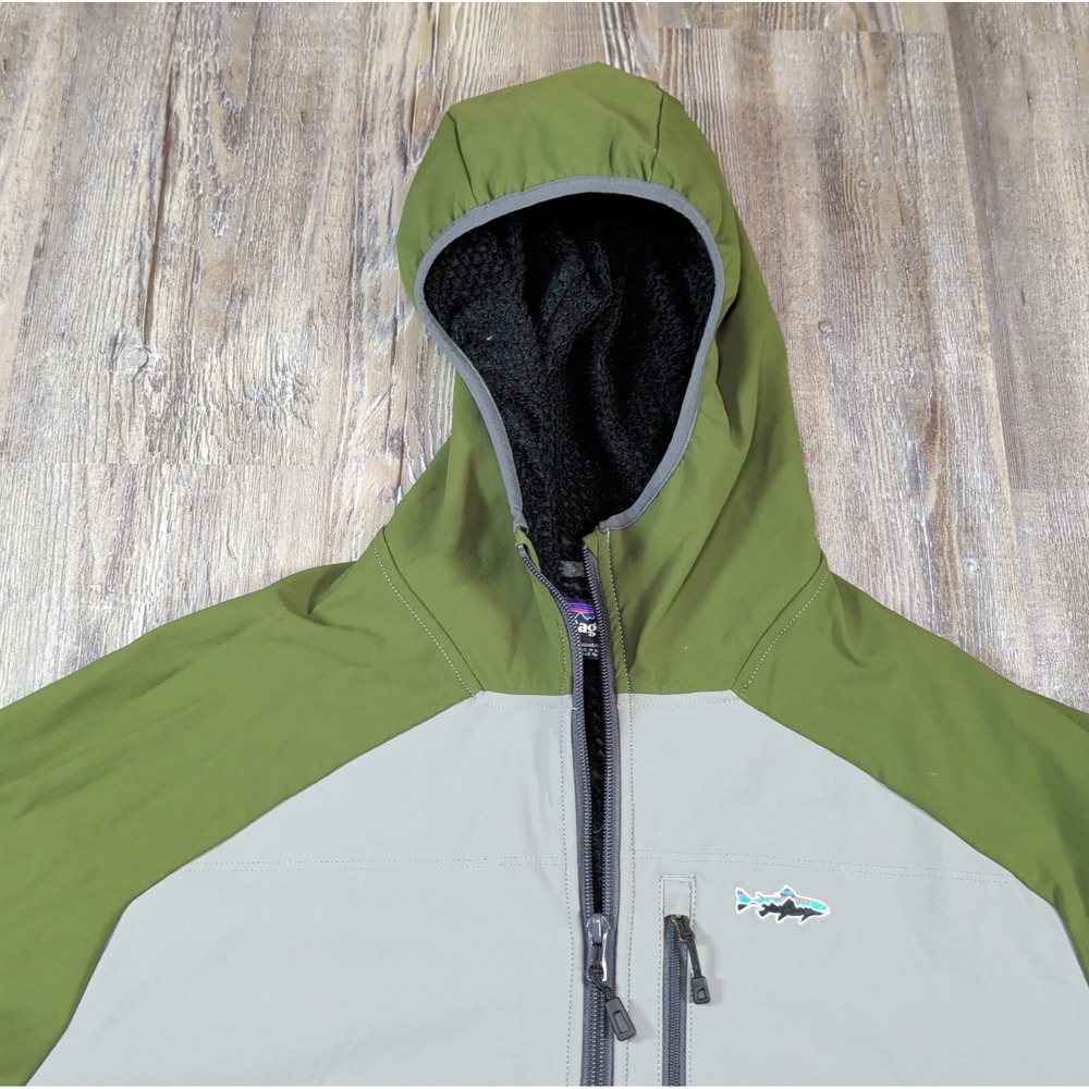 Patagonia Jacket Mens XL Snap Dry Hoody Insulated Full Zip Fishing Outdoor Green - Picture 7 of 16